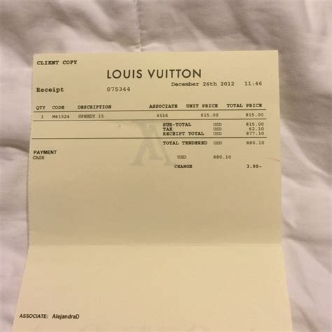 lv receipt template.